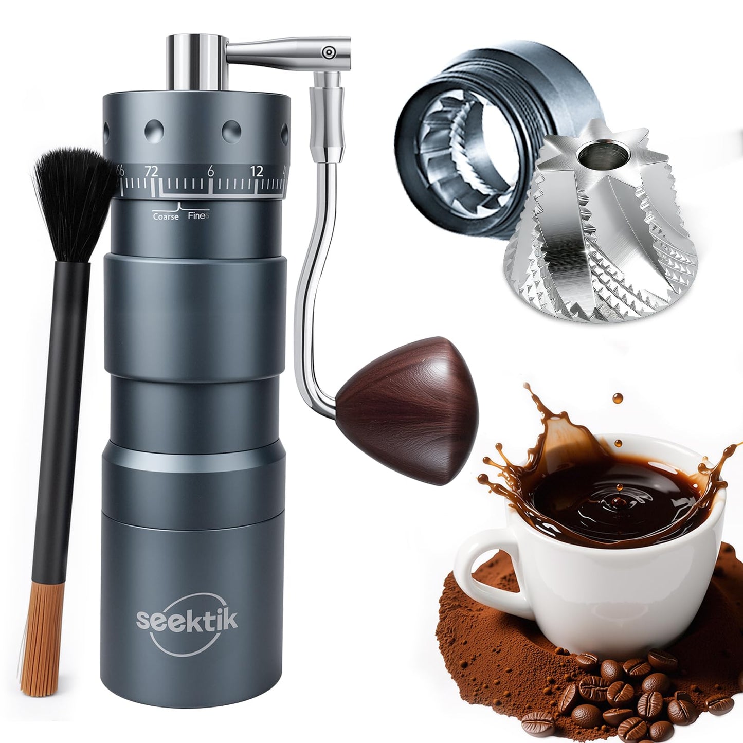 Adjustable Manual Burr Coffee Grinder