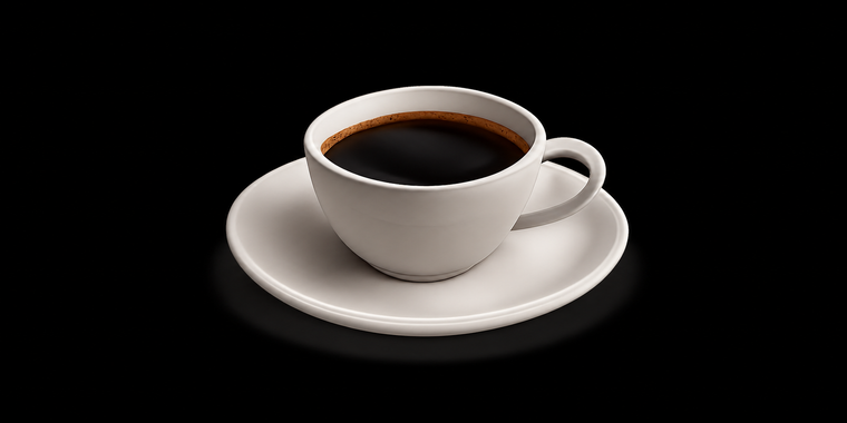 Premium coffee cup with roasted beans