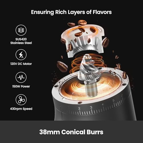 Gemilai Conical Burr Coffee Grinder Electric,Coffee Bean Grinder