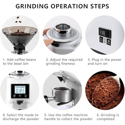 Commercial Burr Coffee Grinder with Digital Timer