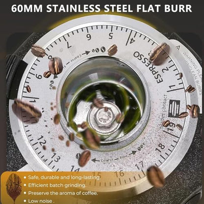Commercial Burr Coffee Grinder with Digital Timer