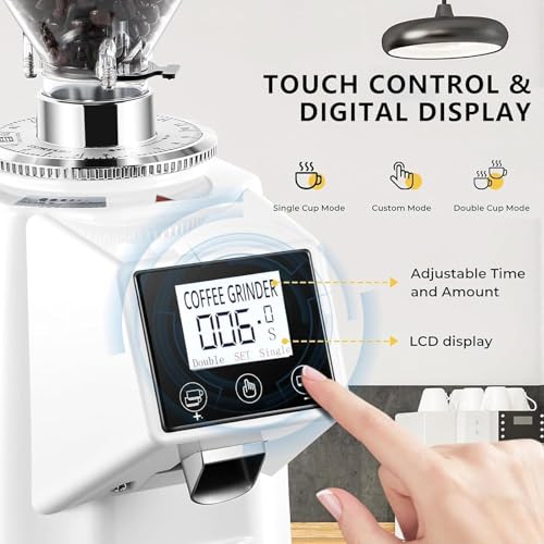 Commercial Burr Coffee Grinder with Digital Timer