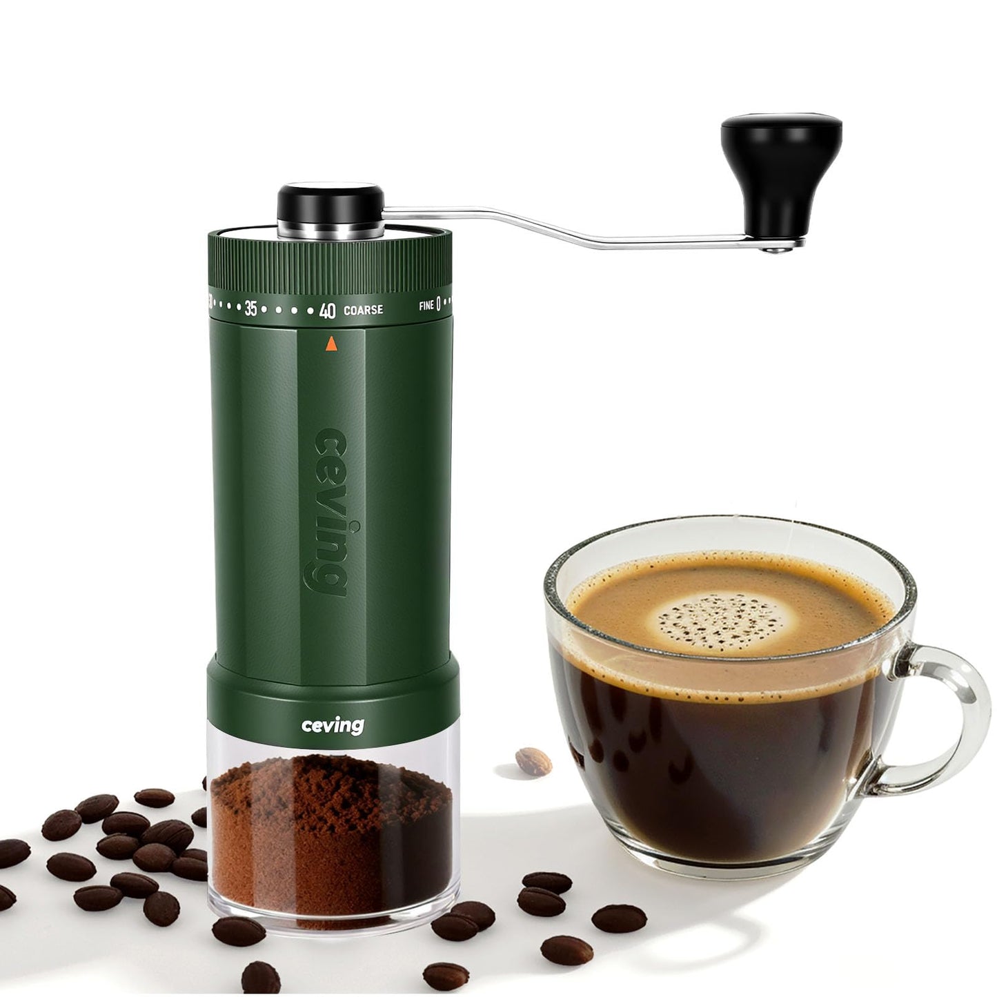 Manual Coffee Grinder with 40 Adjustable Settings