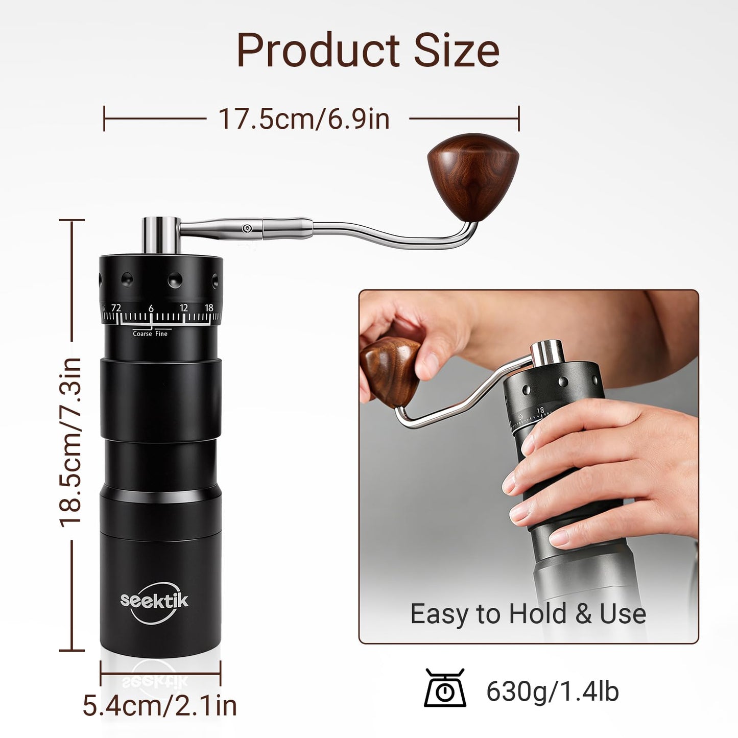 Adjustable Manual Burr Coffee Grinder