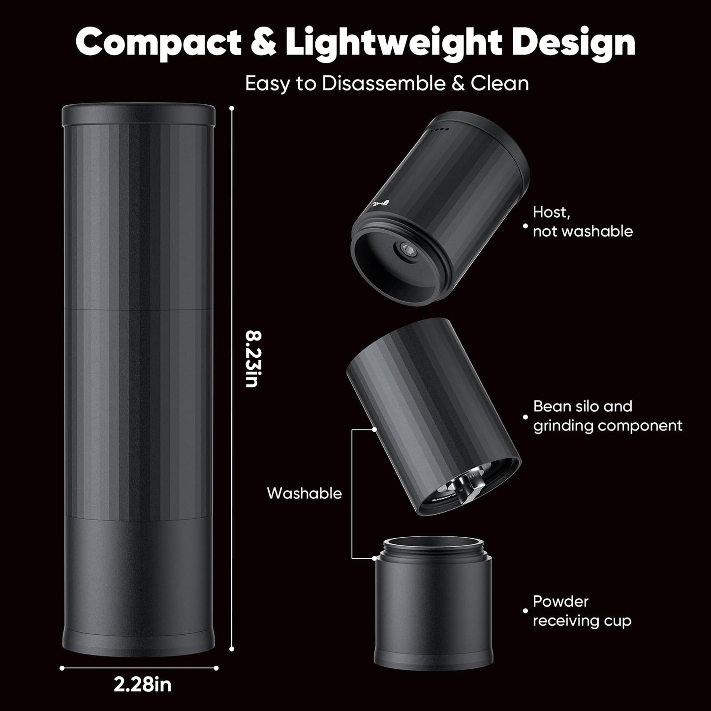 Portable USB Burr Coffee Grinder