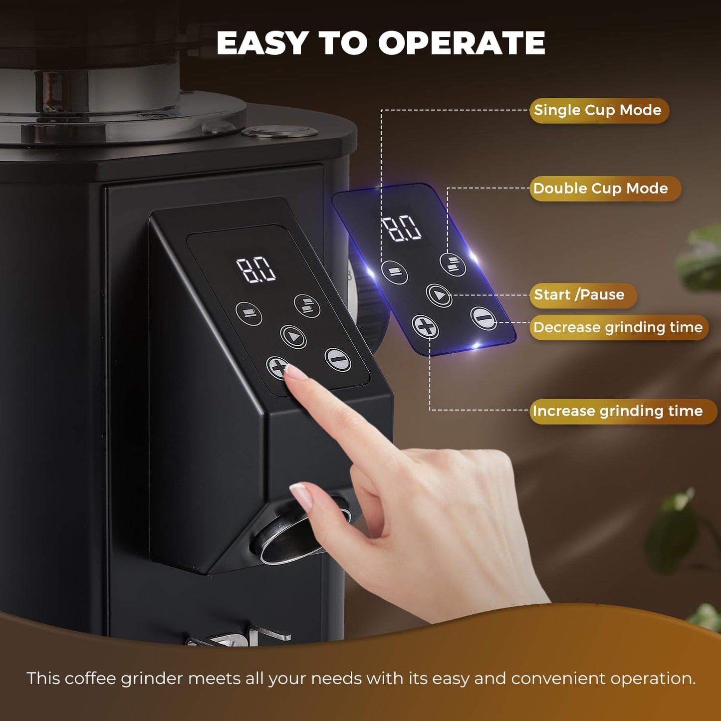 Commercial Coffee Grinder with 64mm Flat Burrs