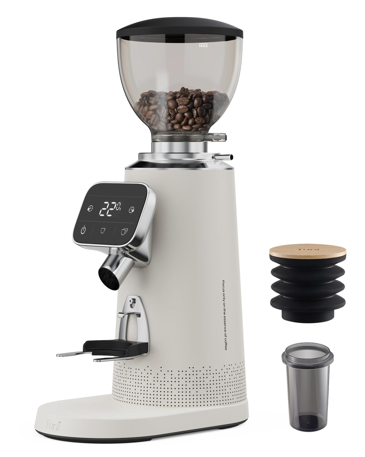 64mm Flat Burr Coffee Grinder with 100 Grind Settings