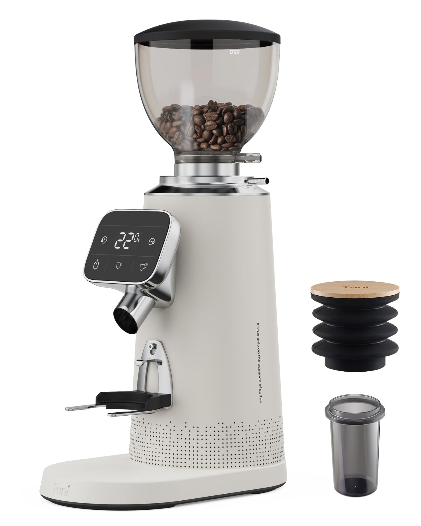 64mm Flat Burr Coffee Grinder with 100 Grind Settings