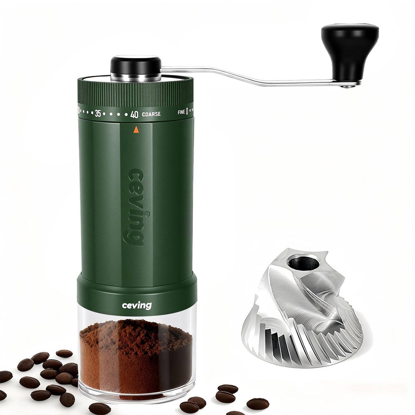 Manual Coffee Grinder with 40 Adjustable Settings