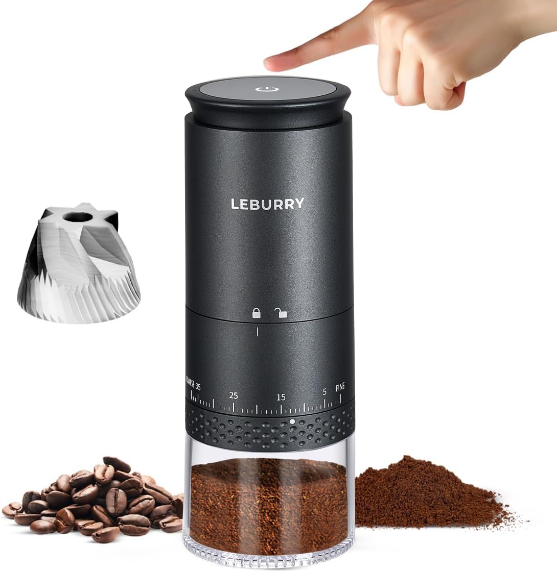 Portable Rechargeable Burr Coffee Grinder