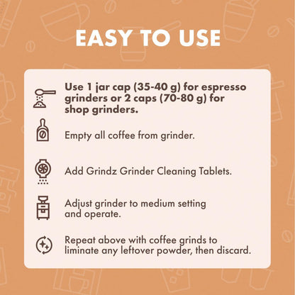 Coffee Grinder Cleaning Tablets 430g Food-Safe Formula