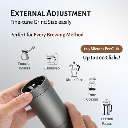 Premium Manual Conical Burr Coffee Grinder