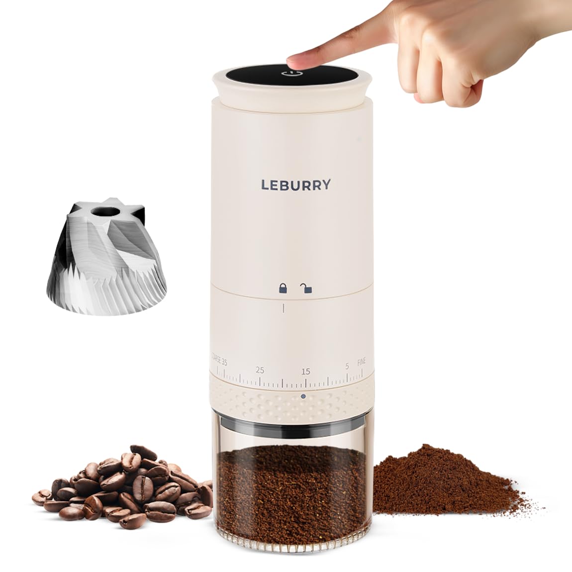 Portable Rechargeable Burr Coffee Grinder