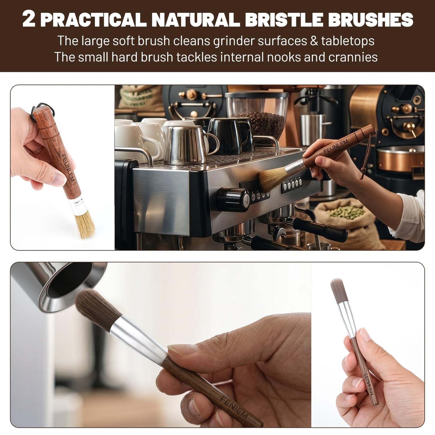 Coffee Grinder Cleaning Kit with 6-Piece Brush Set