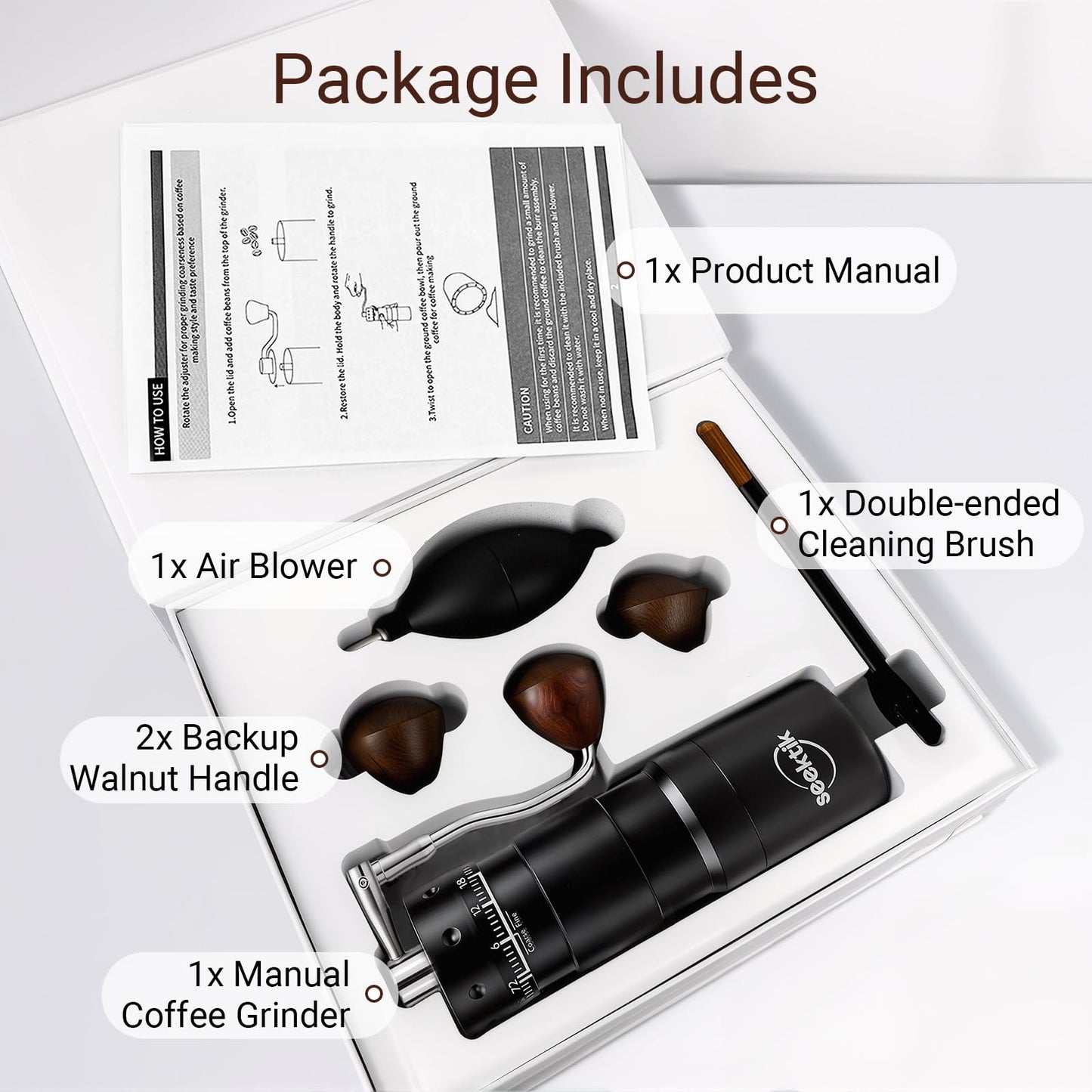 Adjustable Manual Burr Coffee Grinder