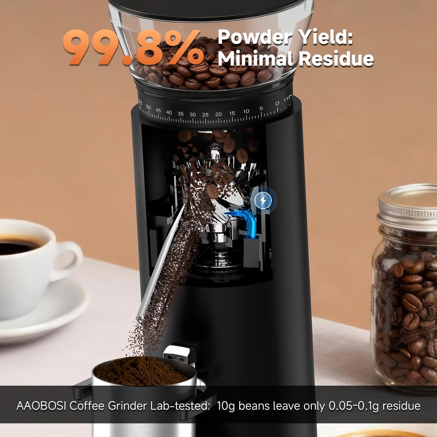 Portable Wireless Burr Coffee Grinder