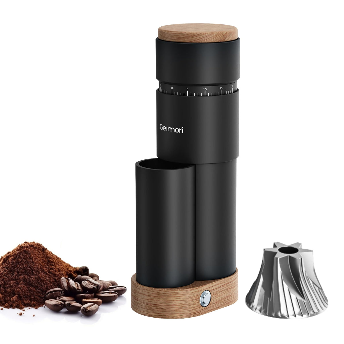 Portable Electric Burr Coffee Grinder with Stepless Grind