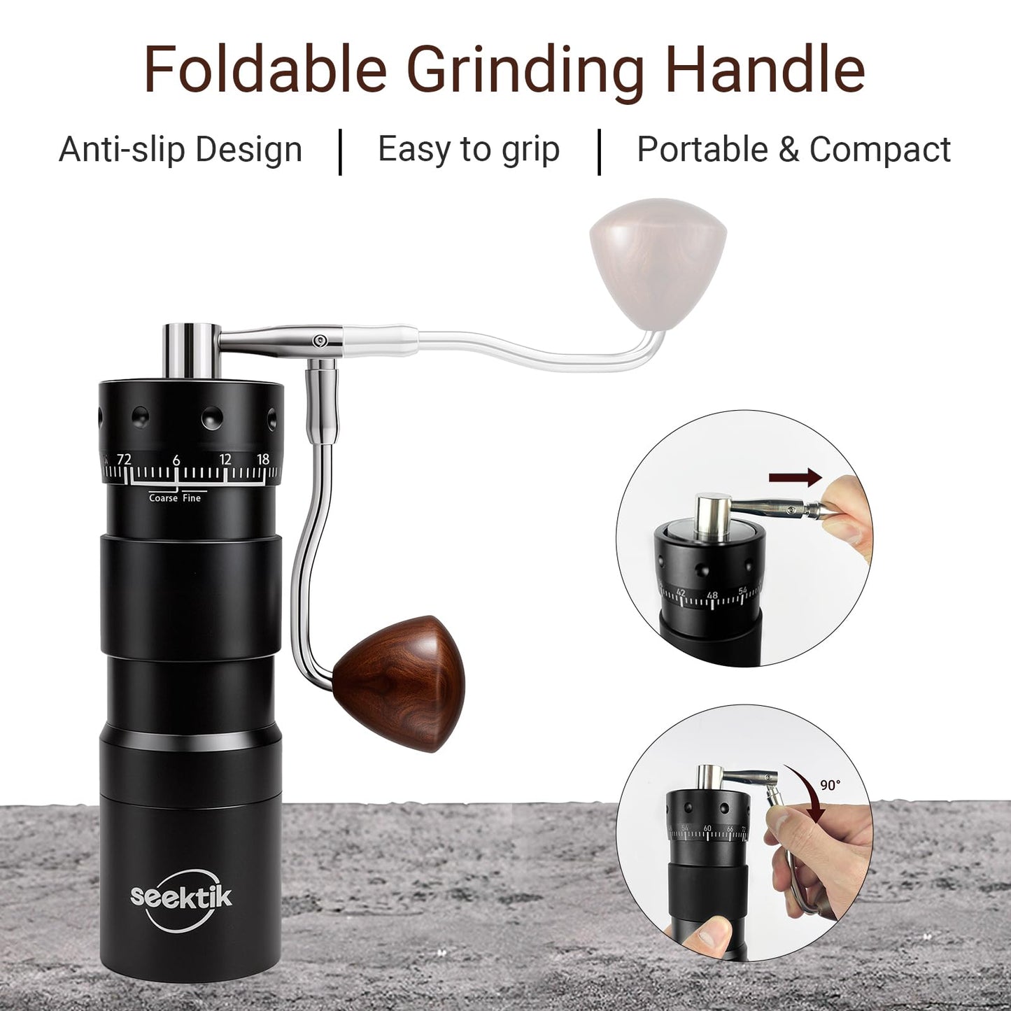 Adjustable Manual Burr Coffee Grinder