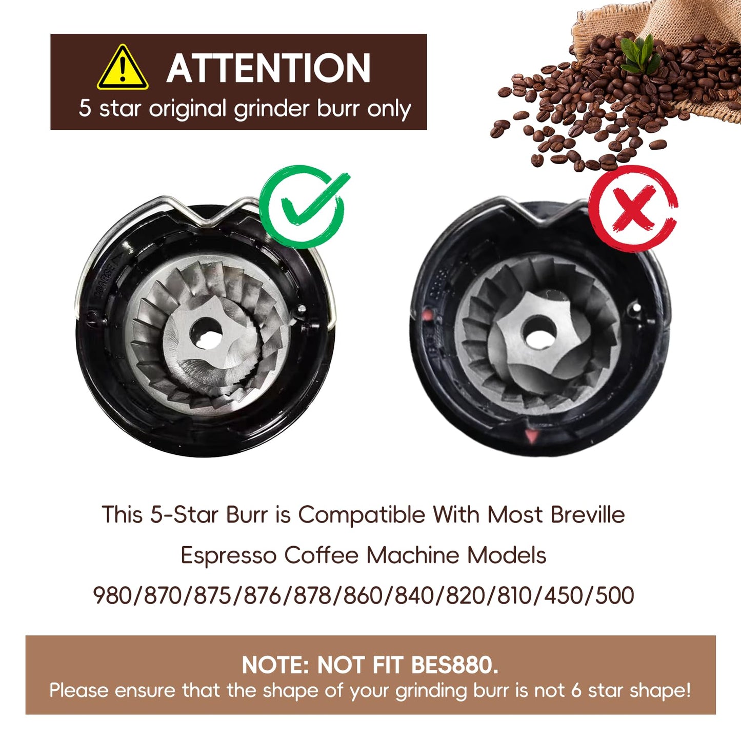 Conical Burr Replacement Set for Espresso Grinders