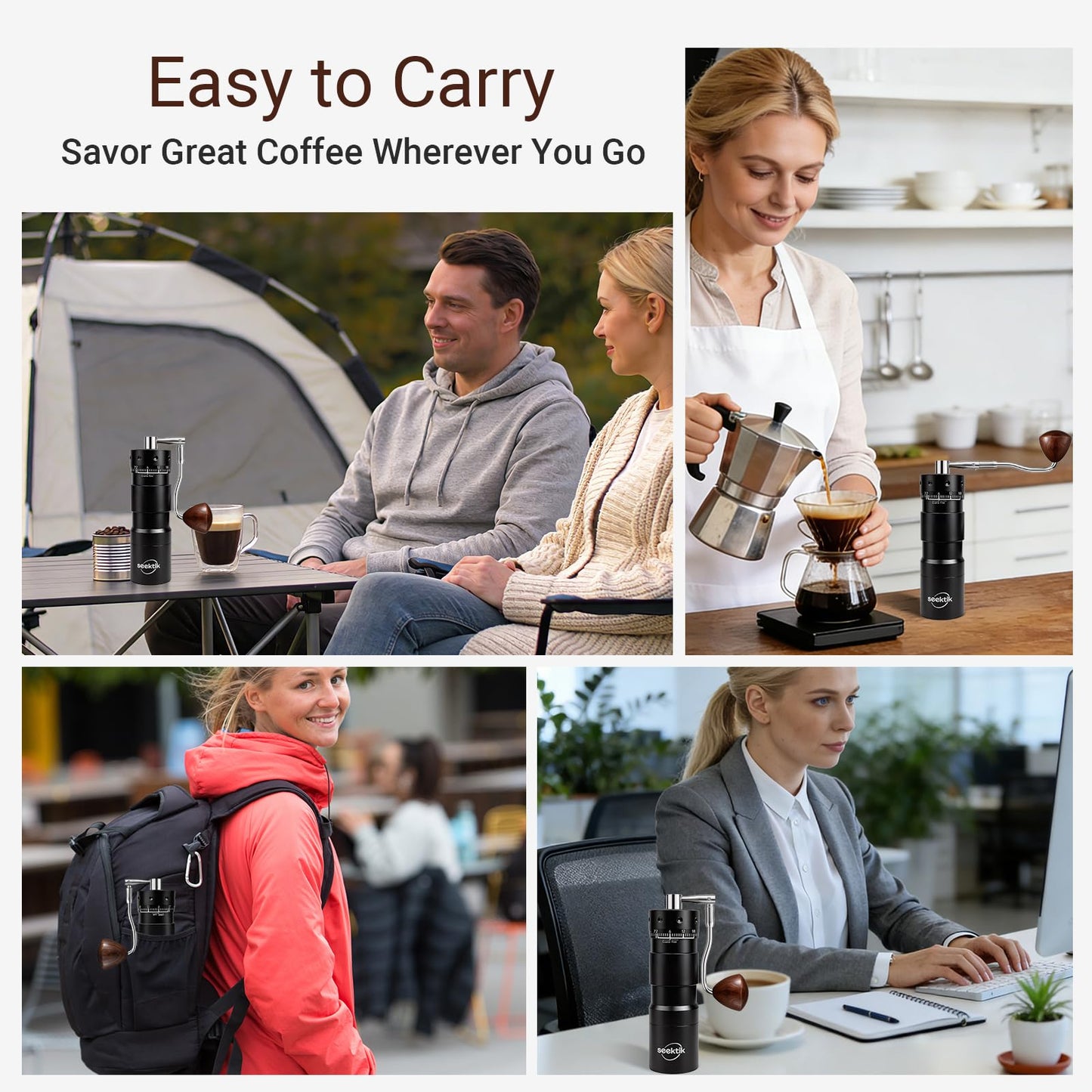 Adjustable Manual Burr Coffee Grinder