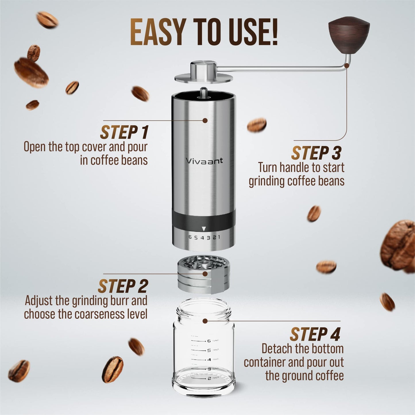 Portable Manual Burr Coffee Grinder