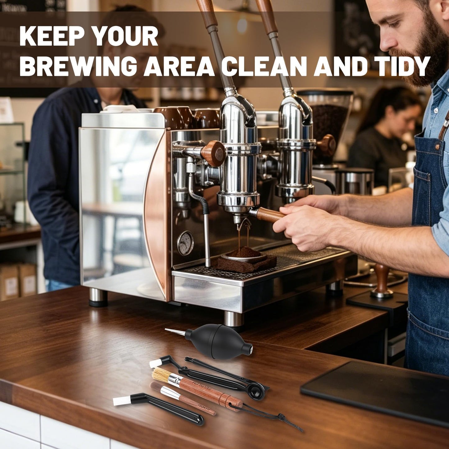 Coffee Grinder Cleaning Kit with 6-Piece Brush Set