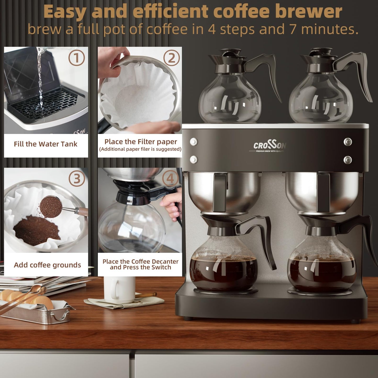 12-Cup Commercial Pour Over Coffee Maker