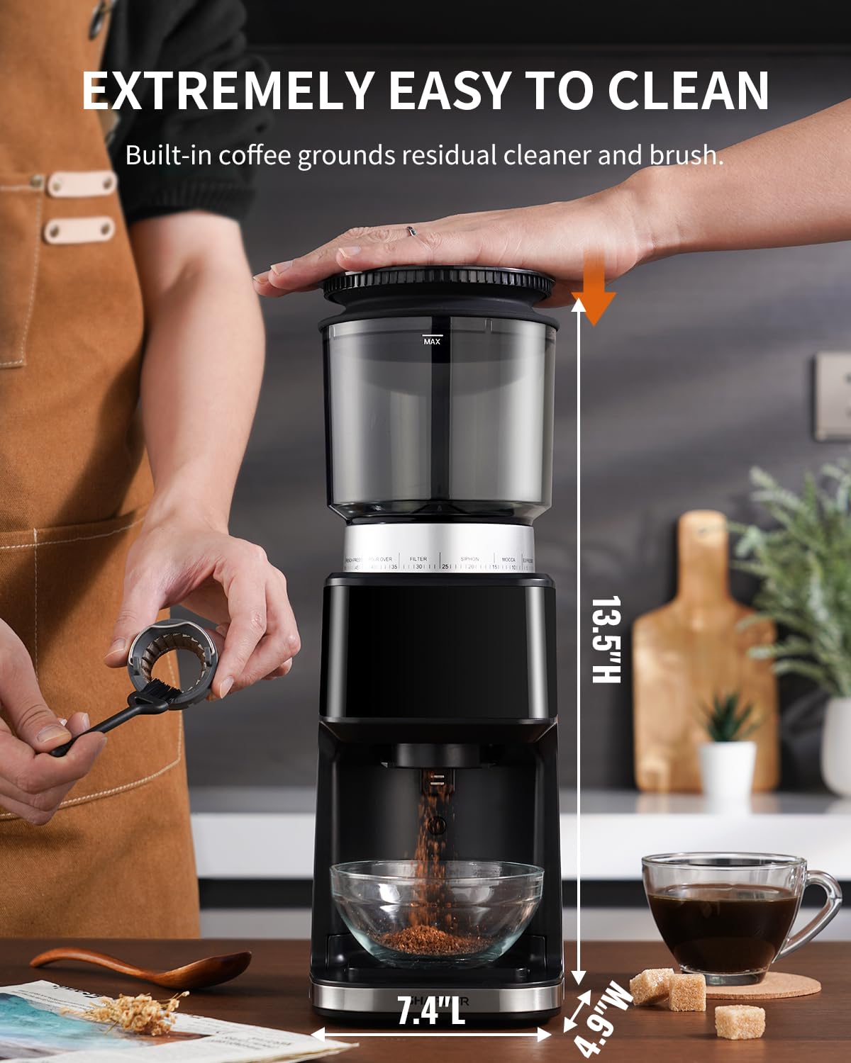 Conical Burr Coffee Grinder with 51 Grind Settings