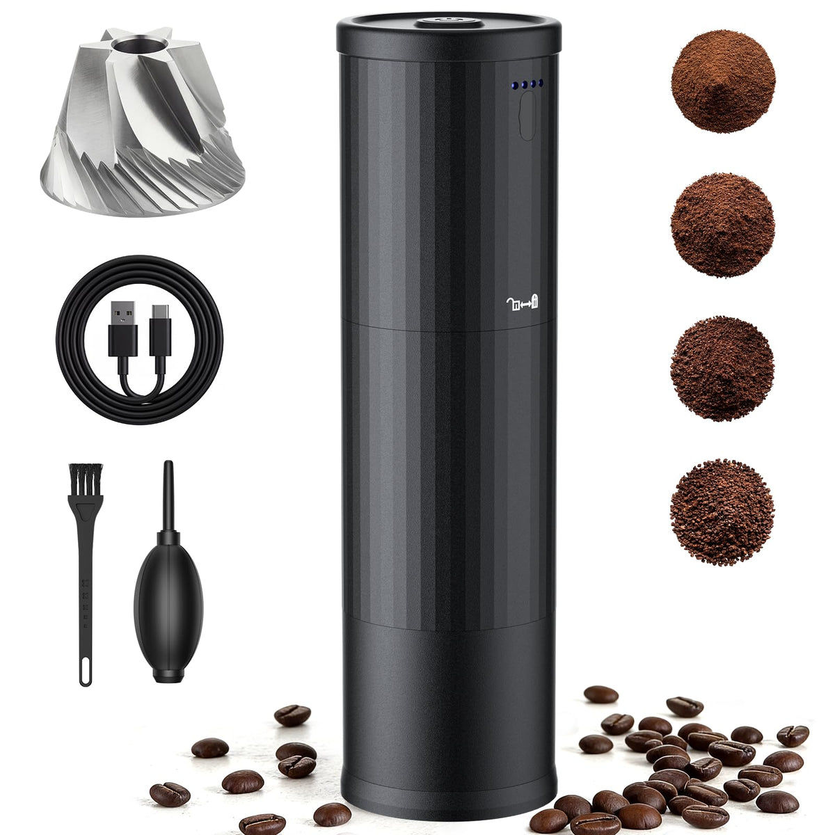 Portable USB Burr Coffee Grinder