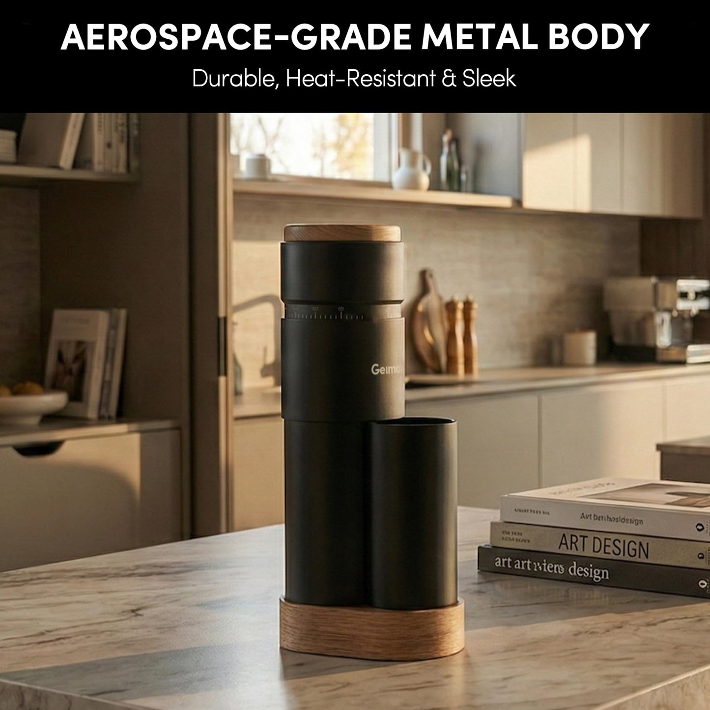 Portable Electric Burr Coffee Grinder with Stepless Grind