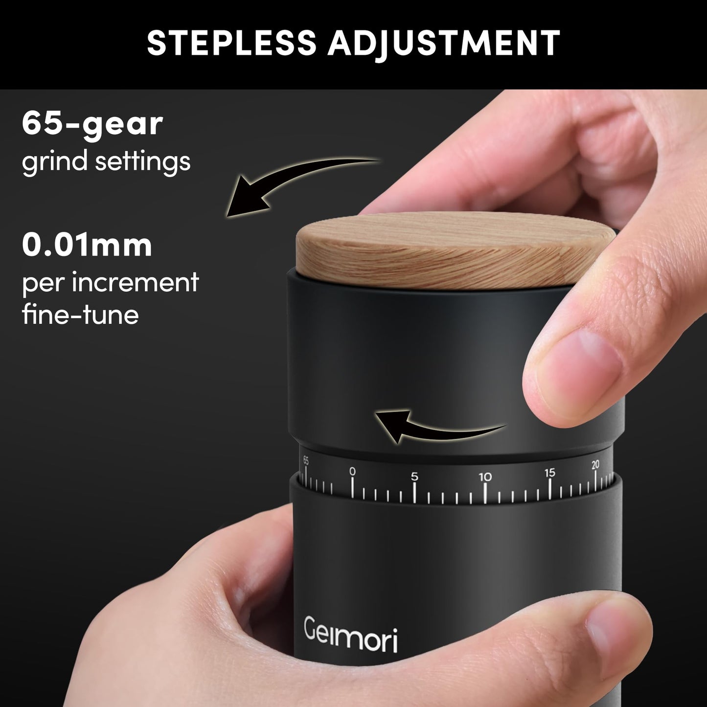 Portable Electric Burr Coffee Grinder with Stepless Grind