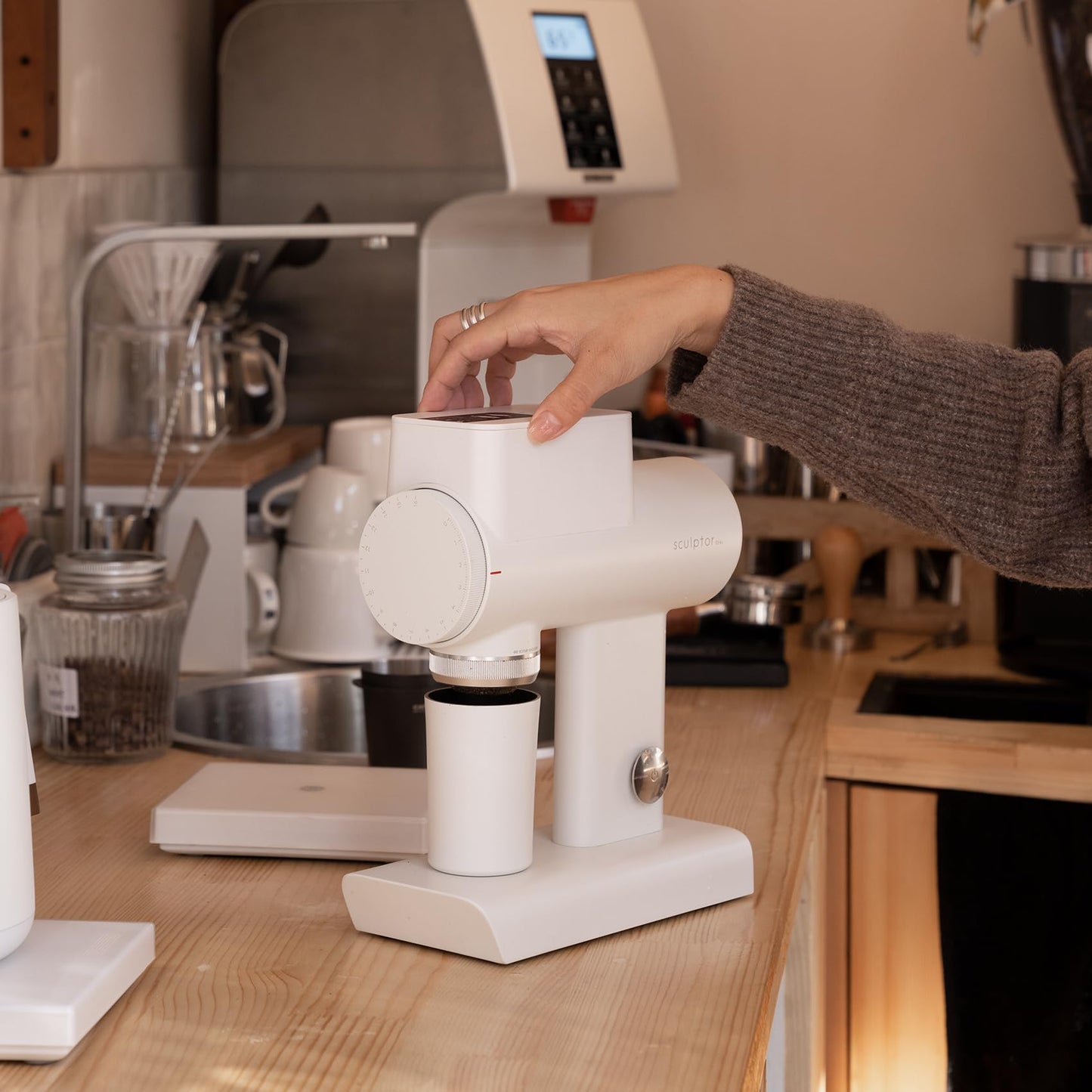 Electric Flat Burr Coffee Grinder