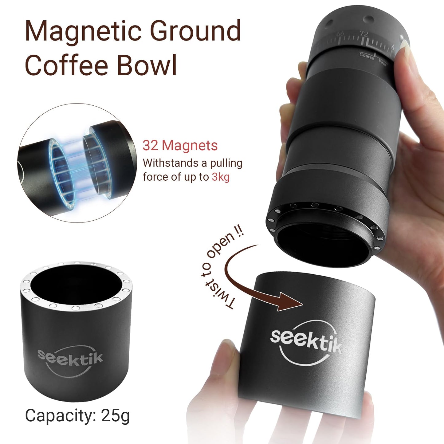Adjustable Manual Burr Coffee Grinder