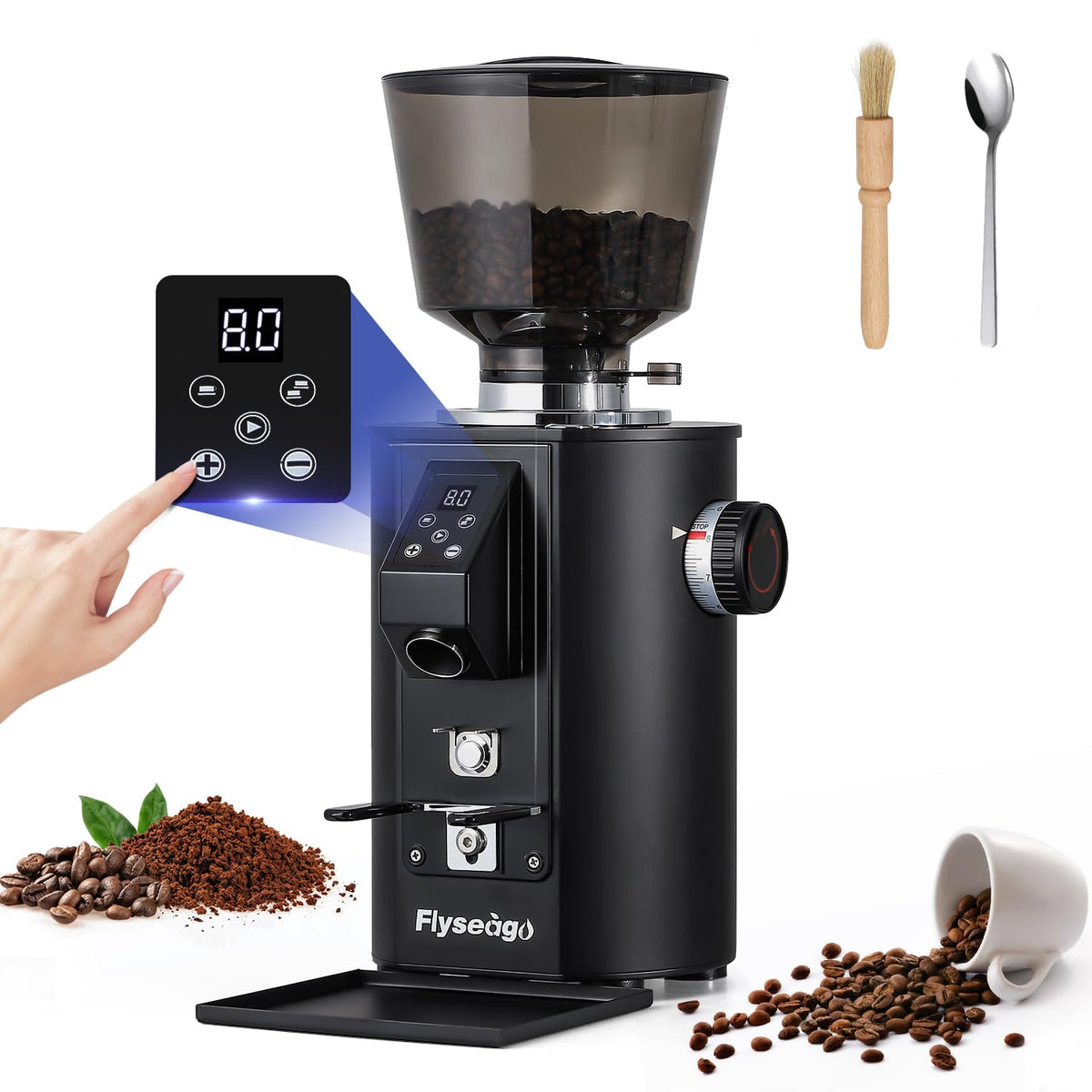 Commercial Coffee Grinder with 64mm Flat Burrs