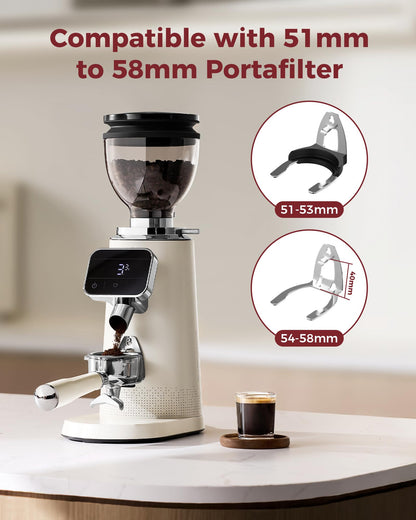 64mm Flat Burr Coffee Grinder with 100 Grind Settings