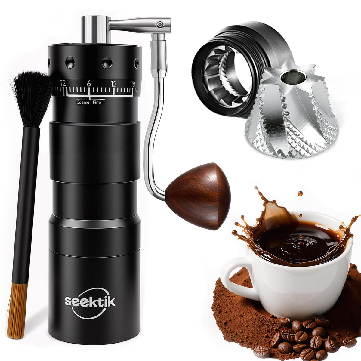 Adjustable Manual Burr Coffee Grinder