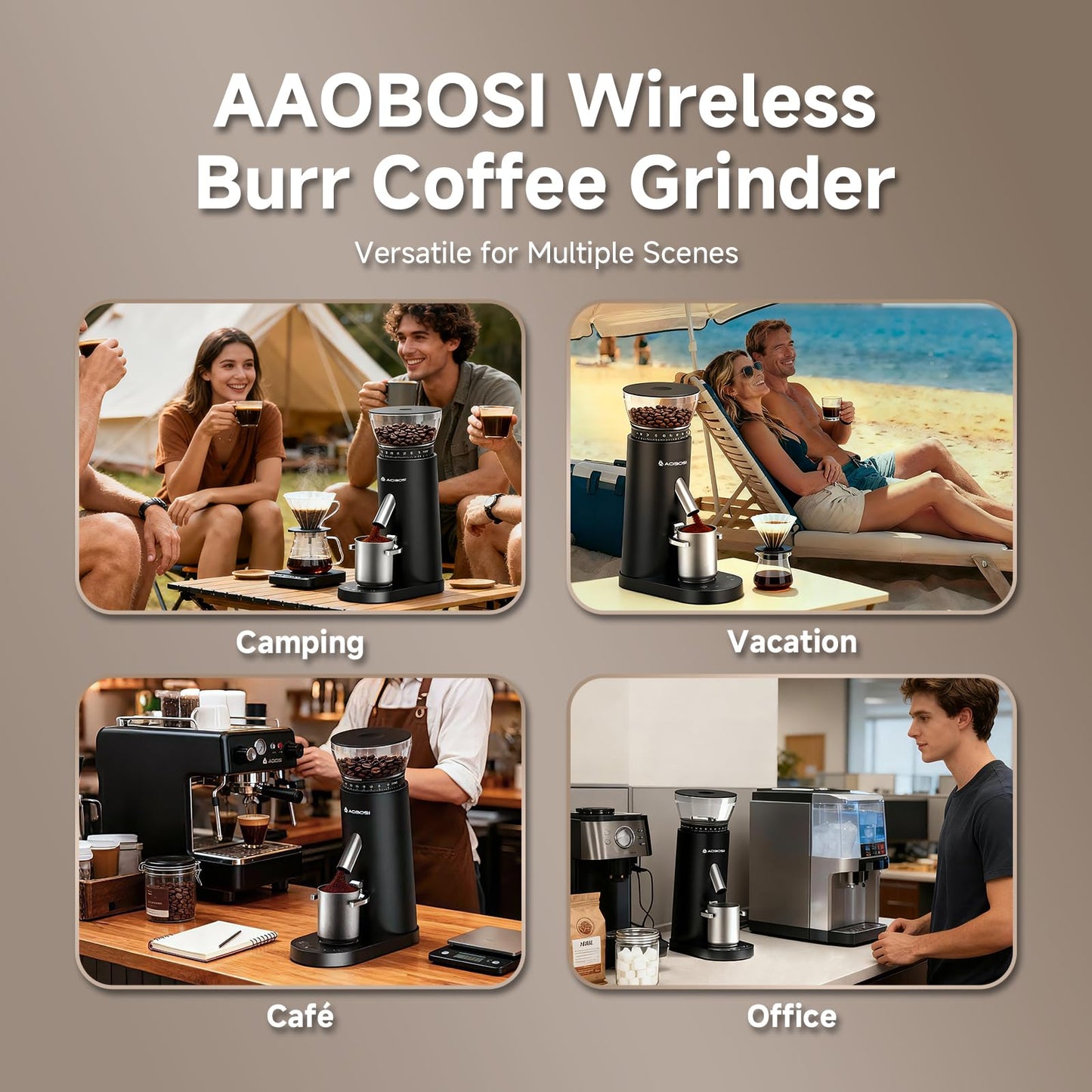 Portable Wireless Burr Coffee Grinder