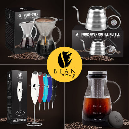 Glass Coffee Press & Milk Frother Set