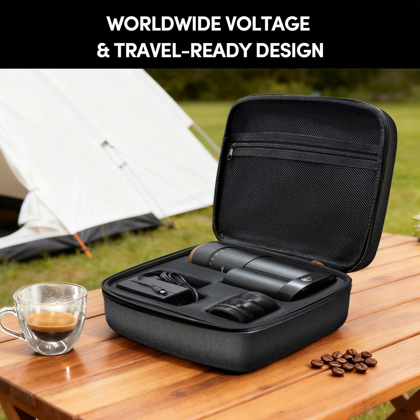 Portable Electric Burr Coffee Grinder with Stepless Grind