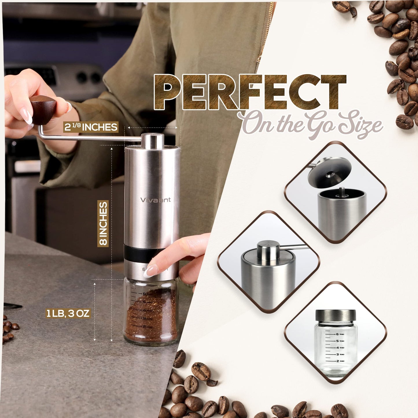 Portable Manual Burr Coffee Grinder