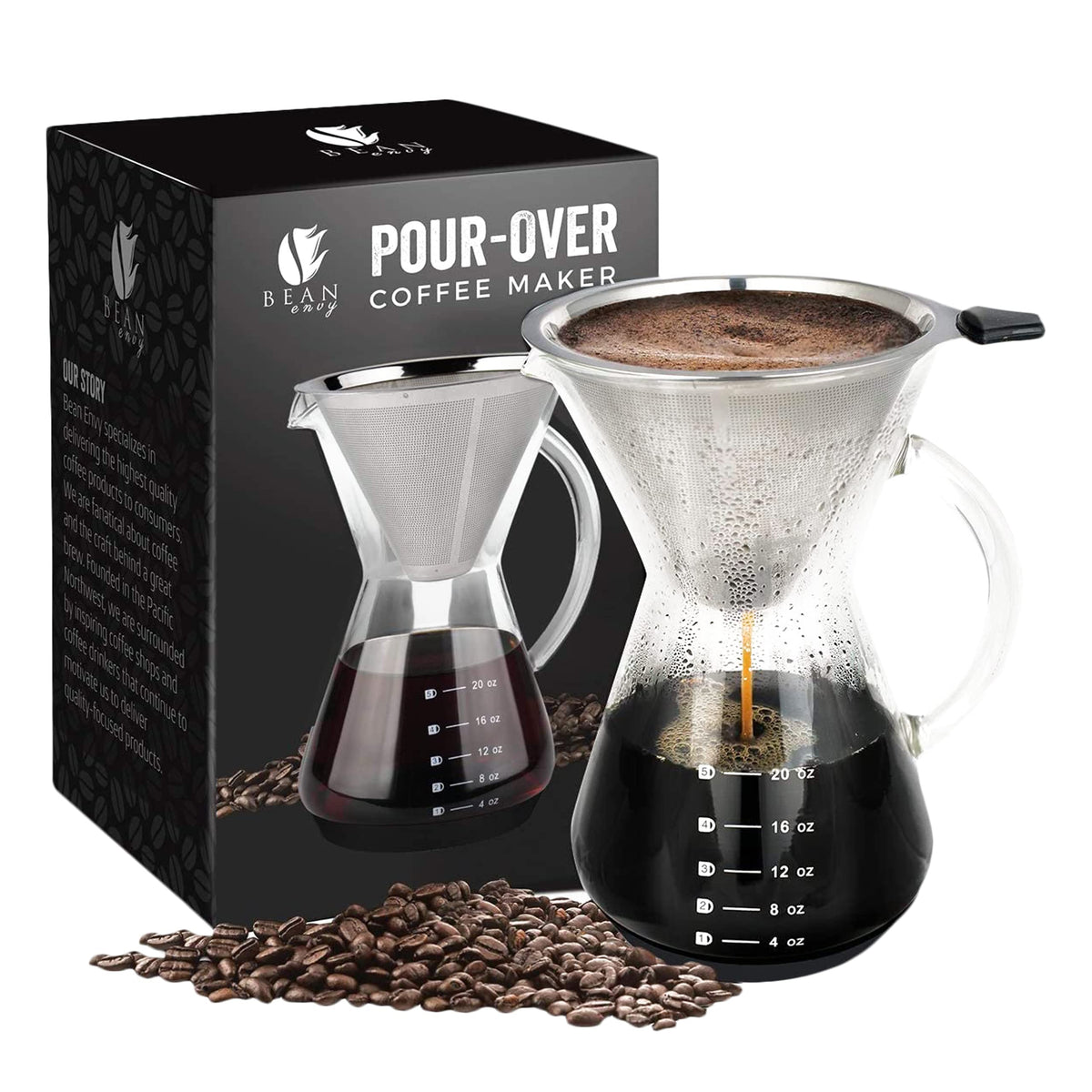 Glass Coffee Press & Milk Frother Set