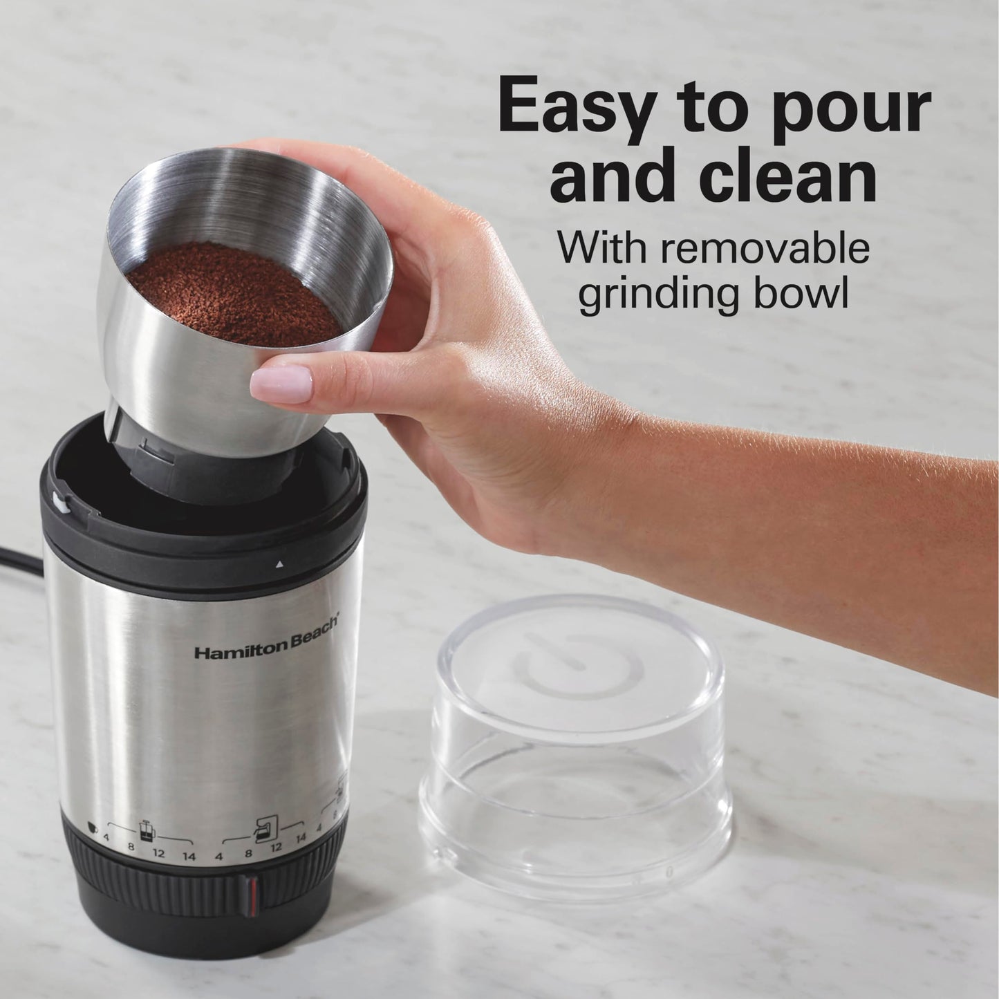 Electric Coffee Grinder with Removable Bowl