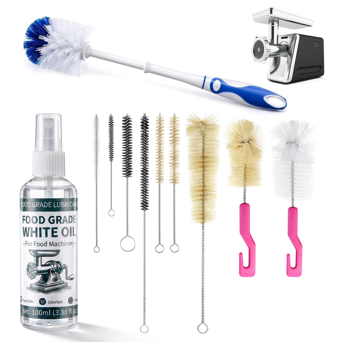 Meat Grinder Cleaning Kit with Food-Grade Lubricant