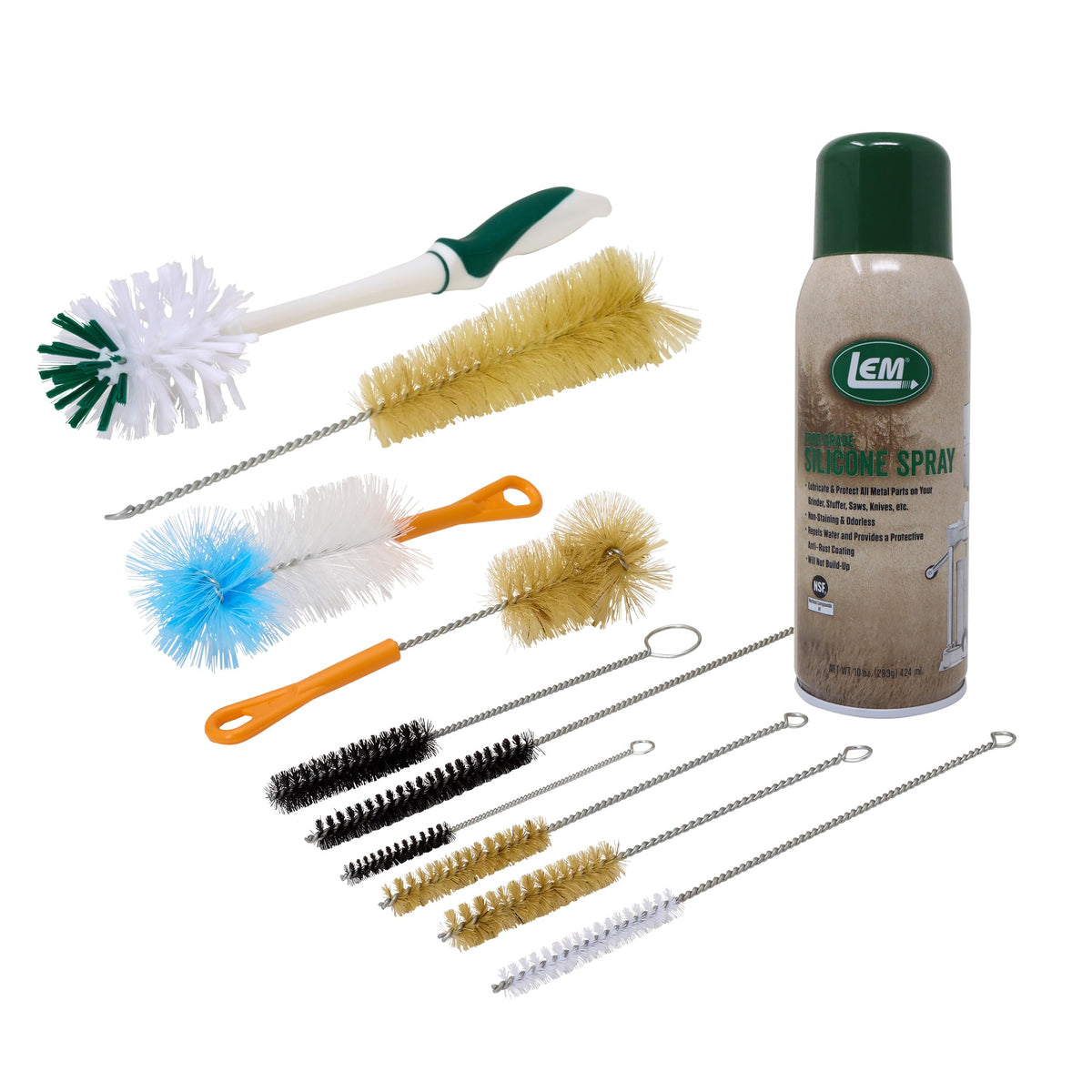 Meat Grinder Cleaning Kit with Brushes & Silicone Spray