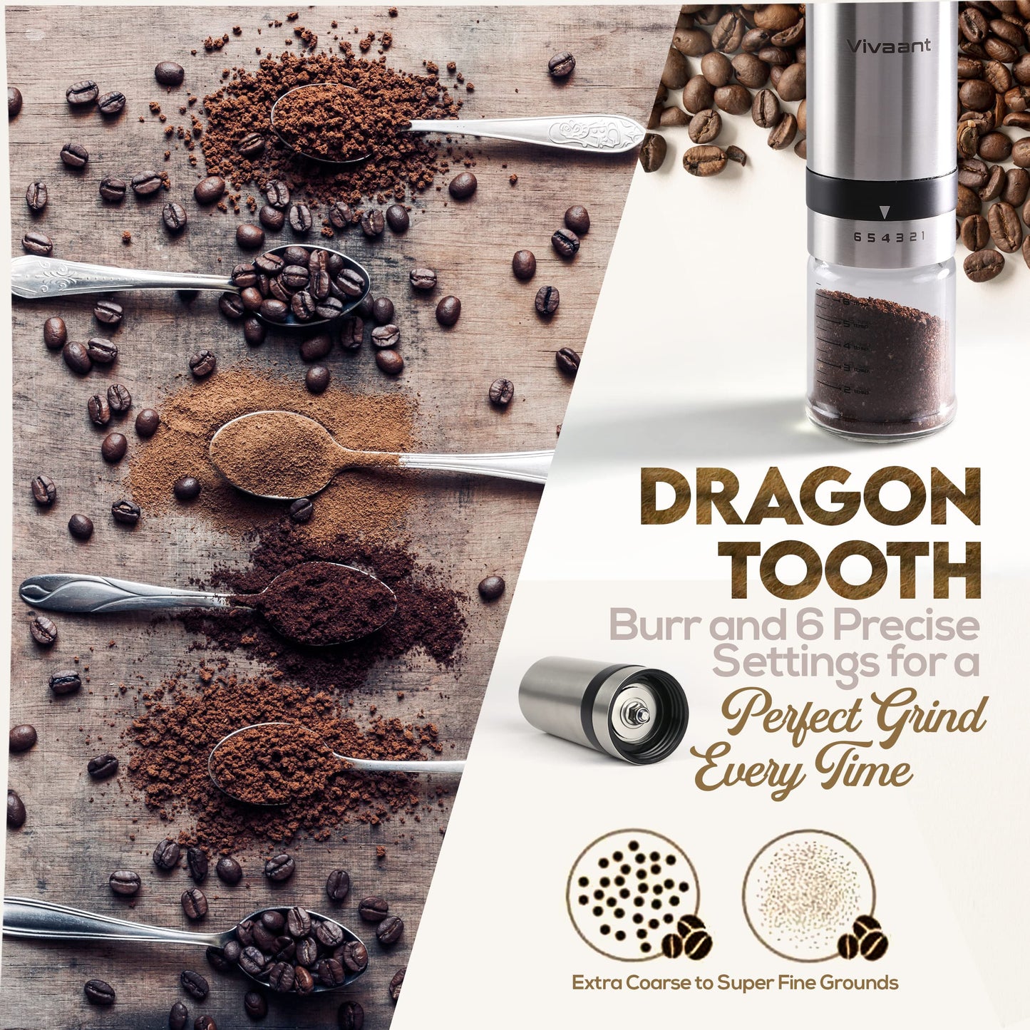 Portable Manual Burr Coffee Grinder